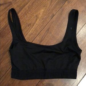 Black pink sports bra